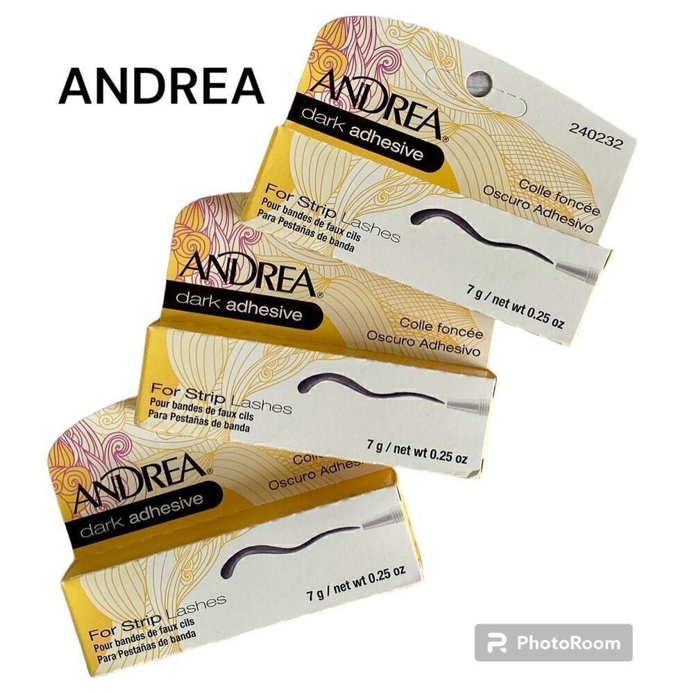 NEW Andrea Set Of 3 Dark Adhesive Glue For False Strip Lashes